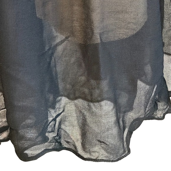 Connected Black Sheer Ruched V Neck Sleeveless Midi Dress Size 10 - Picture 3 of 9